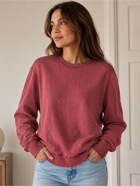 NWOT Reigning Champ Cranberry Sweatshirt Crew Neck 100% Cotton size XS fits S